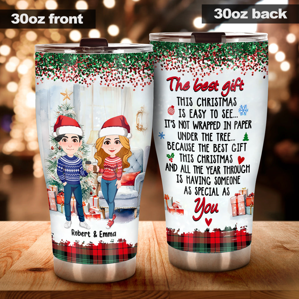 Christmas Gifts, Personalized Tumbler With Handle, Unique Xmas