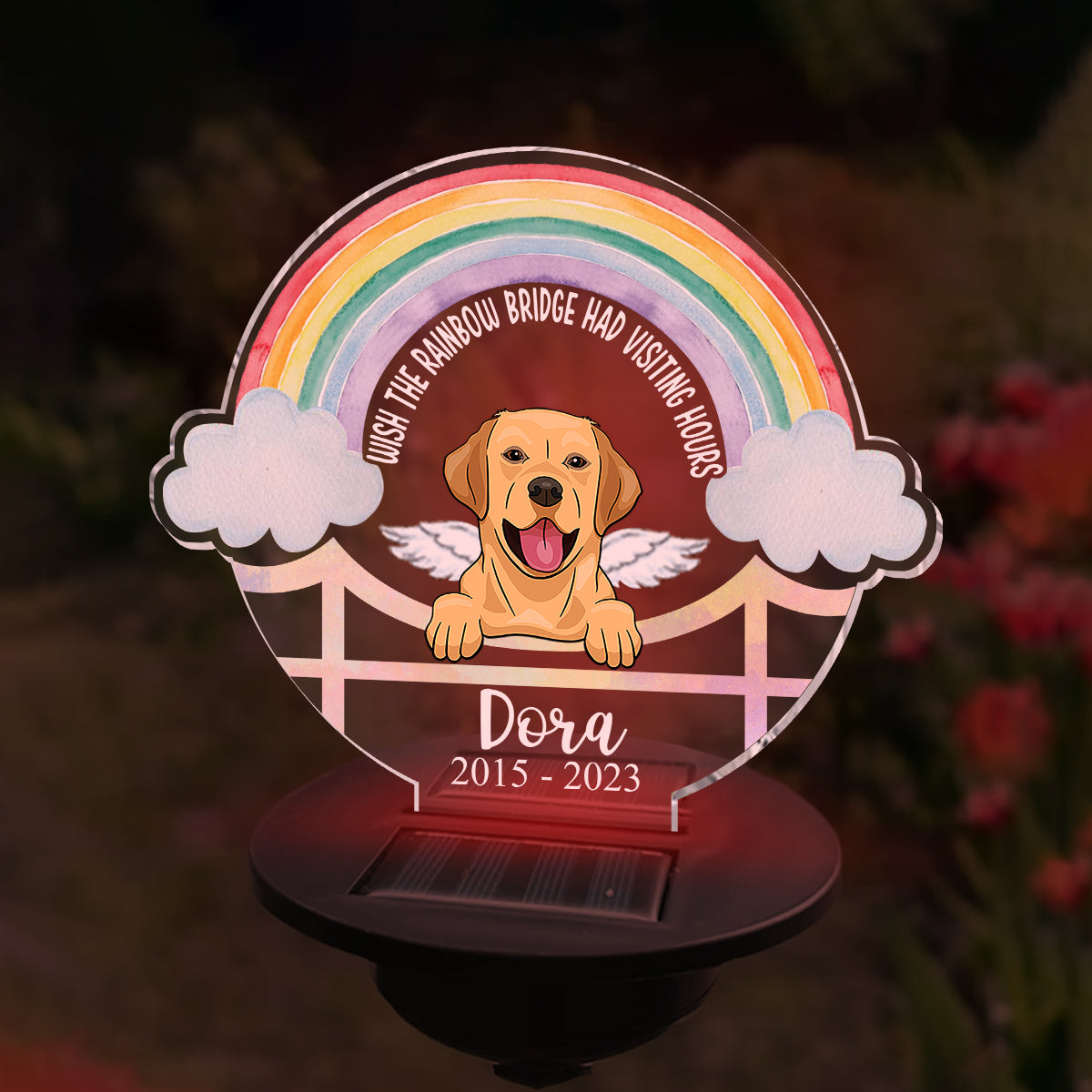 Rainbow Bridge - Personalized Dog Garden Solar Light