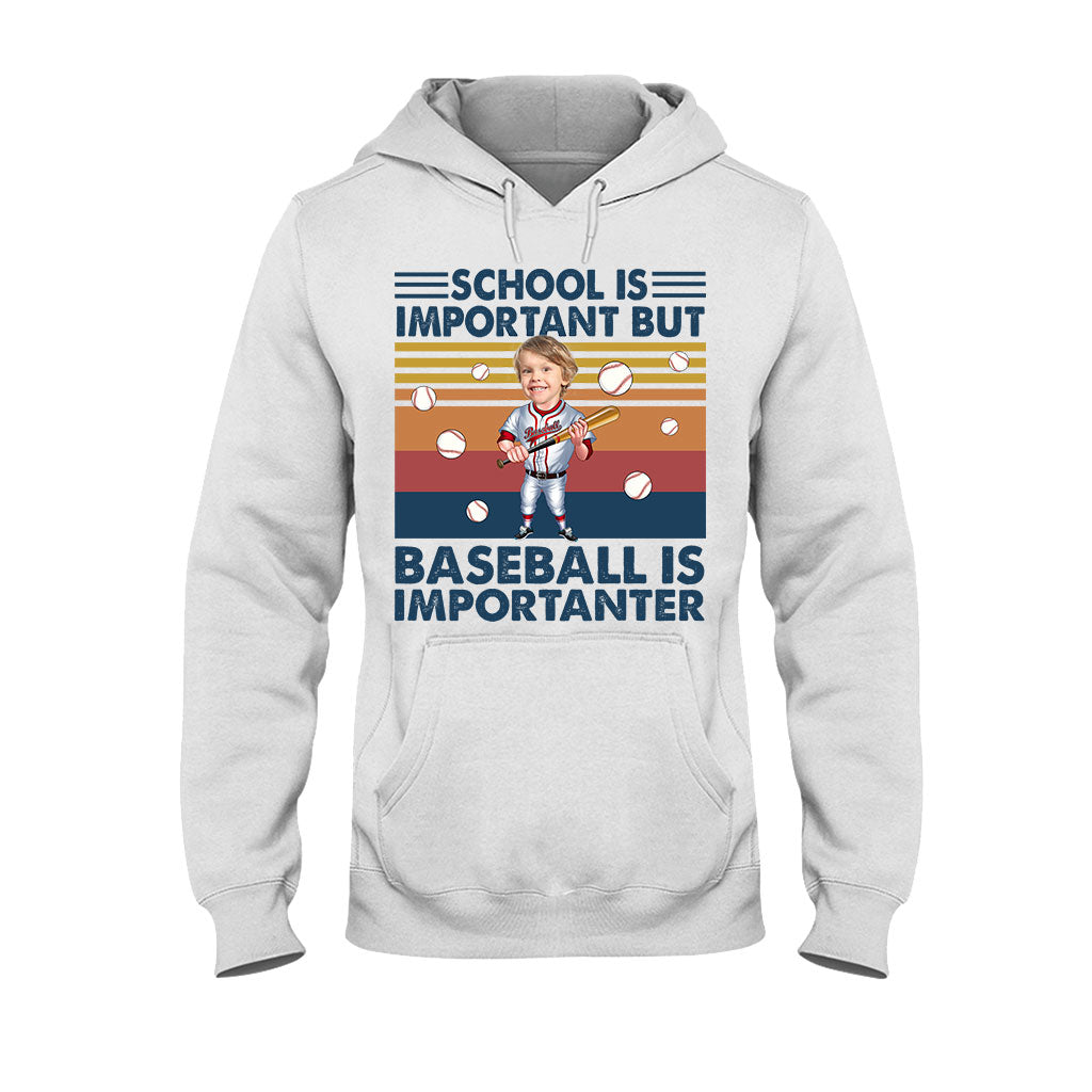 School Is Important But - Personalized Baseball T-shirt And Hoodie