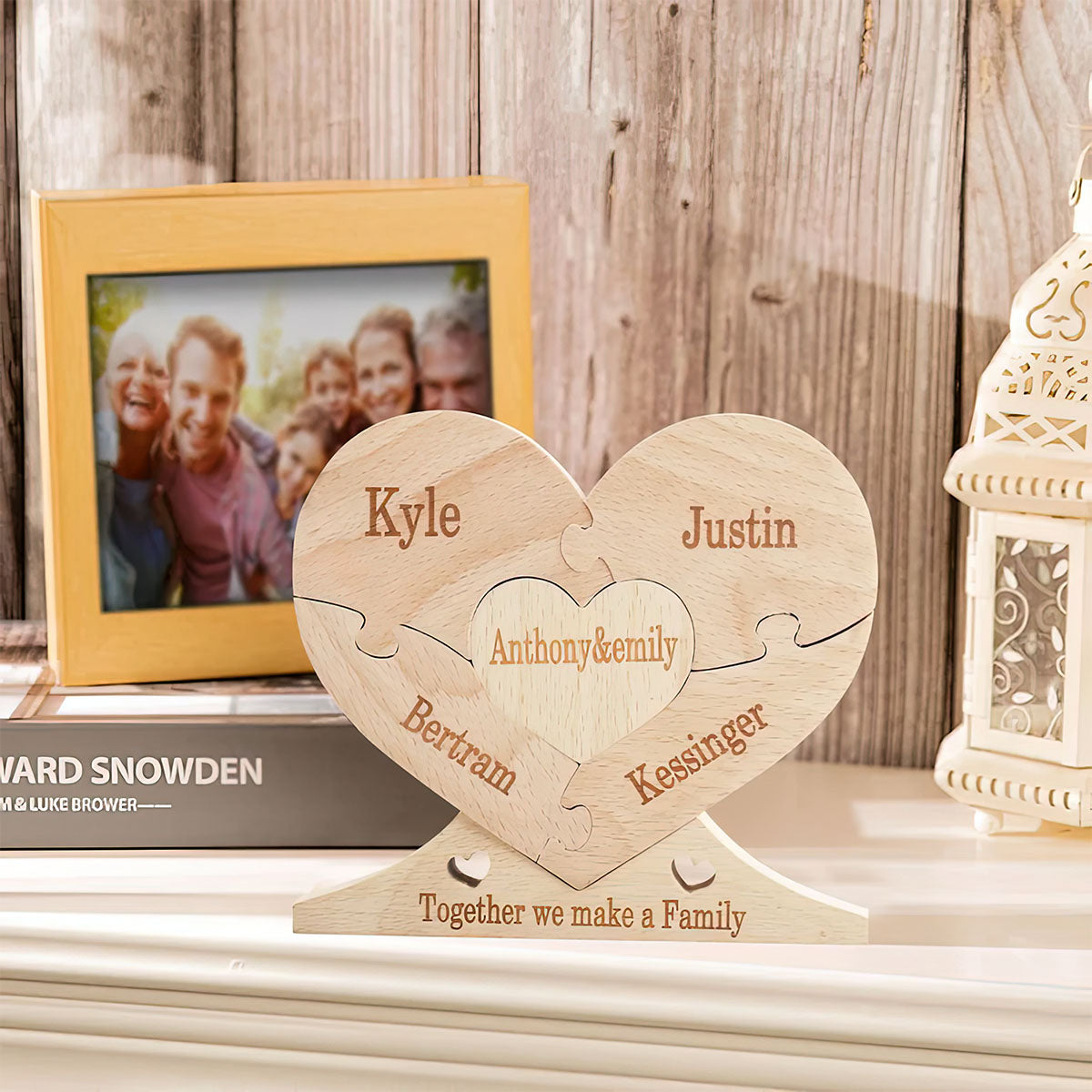 Together We Make A Family - Personalized Family Wooden Puzzle Standing