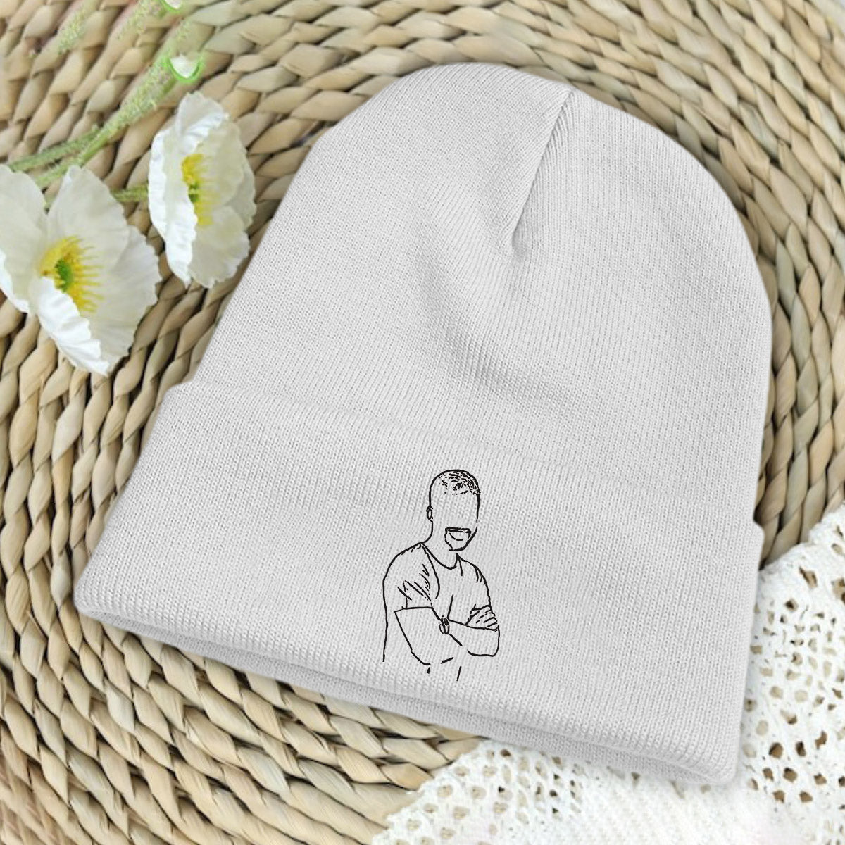 Custom Photo - Personalized Uncle Embroidered Beanie