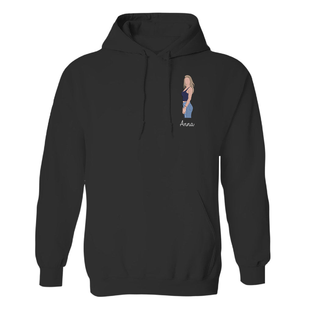 Custom 2D Photo - Personalized Sibling Embroidered Hoodie