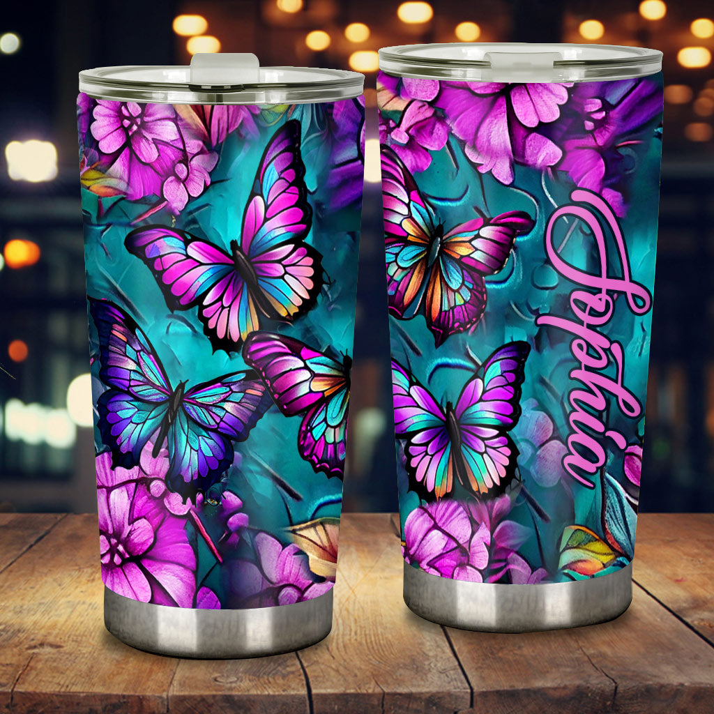 Beautiful Butterflies - Personalized Butterfly Tumbler