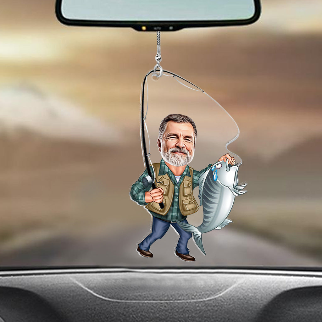 Photo Inserted Funny Fishing - Personalized Fishing Car Ornament