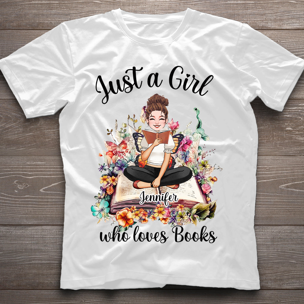 Just A Girl Who Loves Books - Personalized Book T-shirt