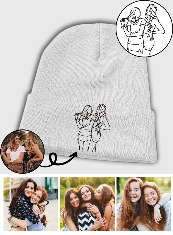 Custom Photo - Personalized Aunt Embroidered Beanie