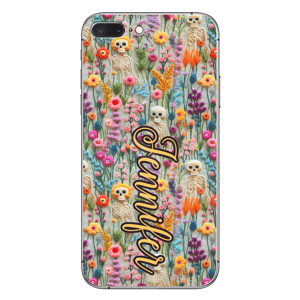 Floral Skeleton - Personalized Skull Phone Case