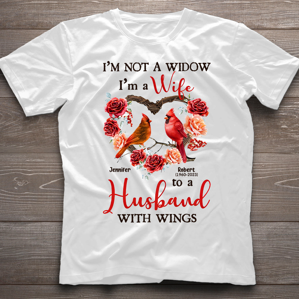 I'm A Wife To A Husband With Wings - Personalized Memorial T-shirt & Hoodie
