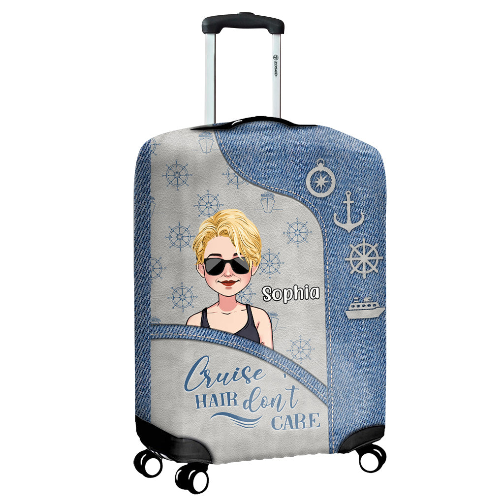 Cruise Hair Don't Care - Personalized Cruising Luggage Cover