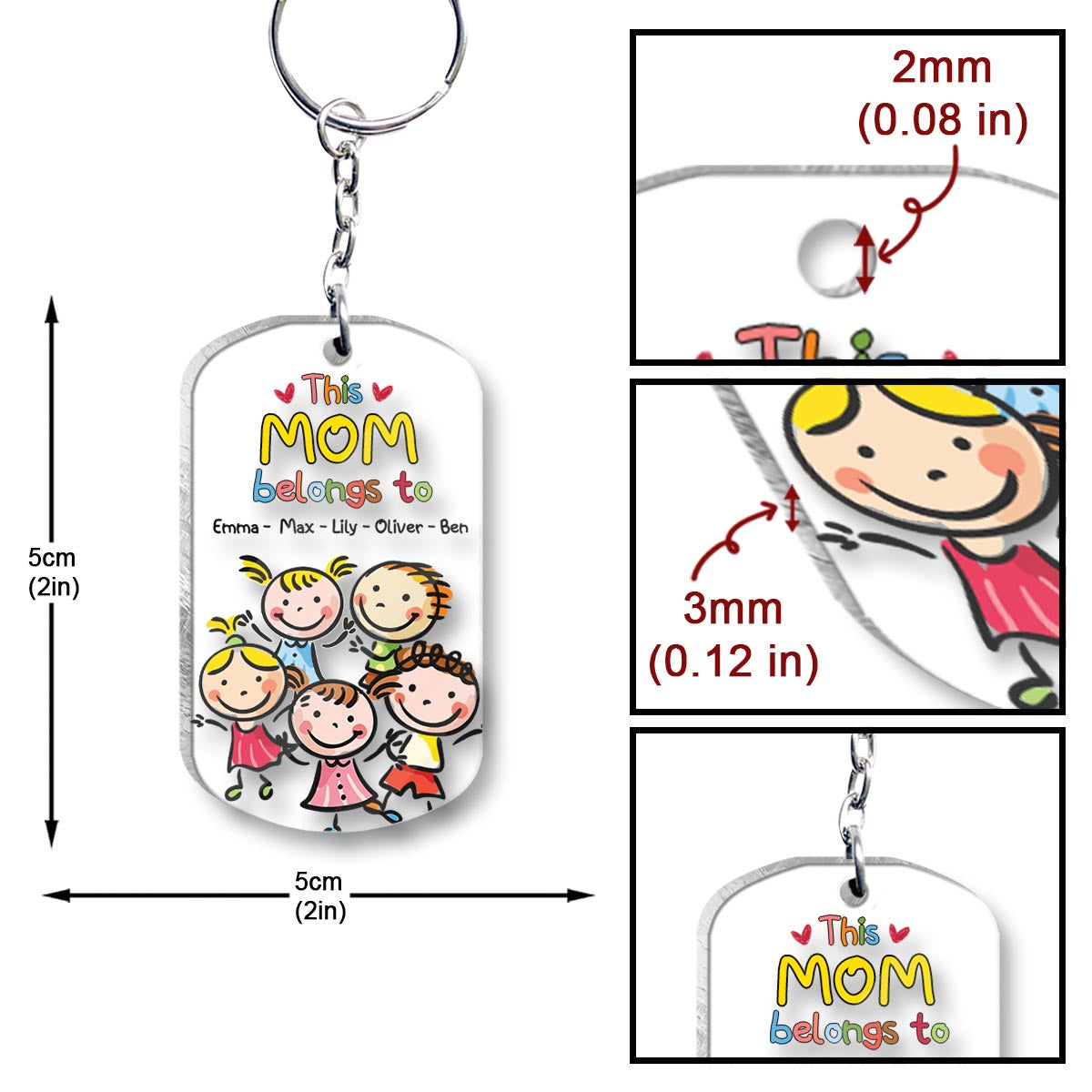 Disover This Grandpa Belongs To -  Personalized One-sided Keychain