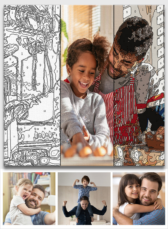 Custom Photo - Personalized Father Paint By Numbers Kit