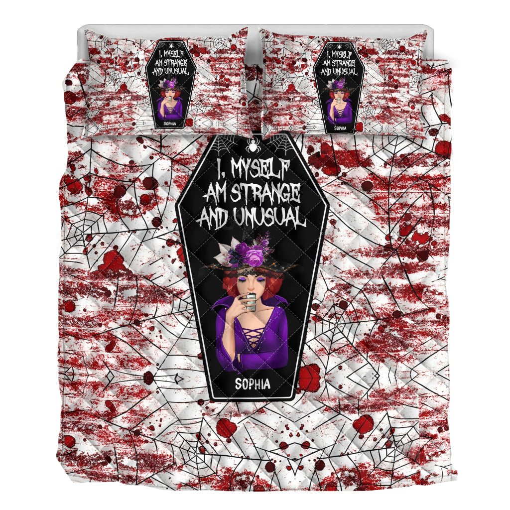 I Myself Am Strange and Unusual - Personalized Witch Quilt Set