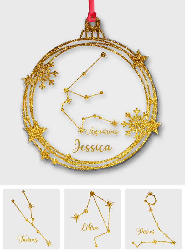 Zodiac Sign Ornament - Personalized Horoscope Transparent Ornament