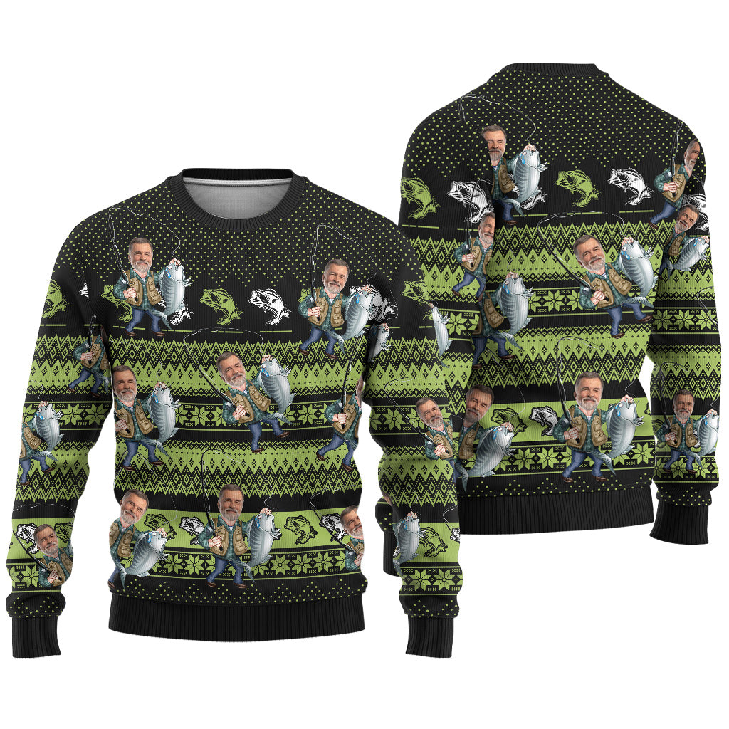 Love Fishing - Personalized Fishing Ugly Sweater
