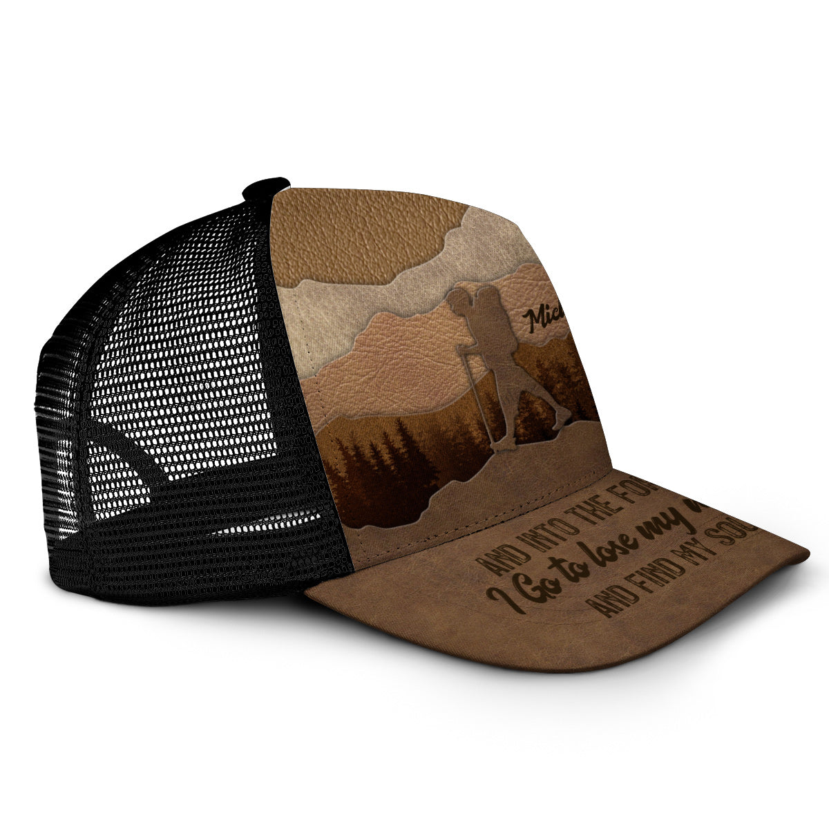 And Into The Forest I Go - Personalized Hiking Trucker Hat