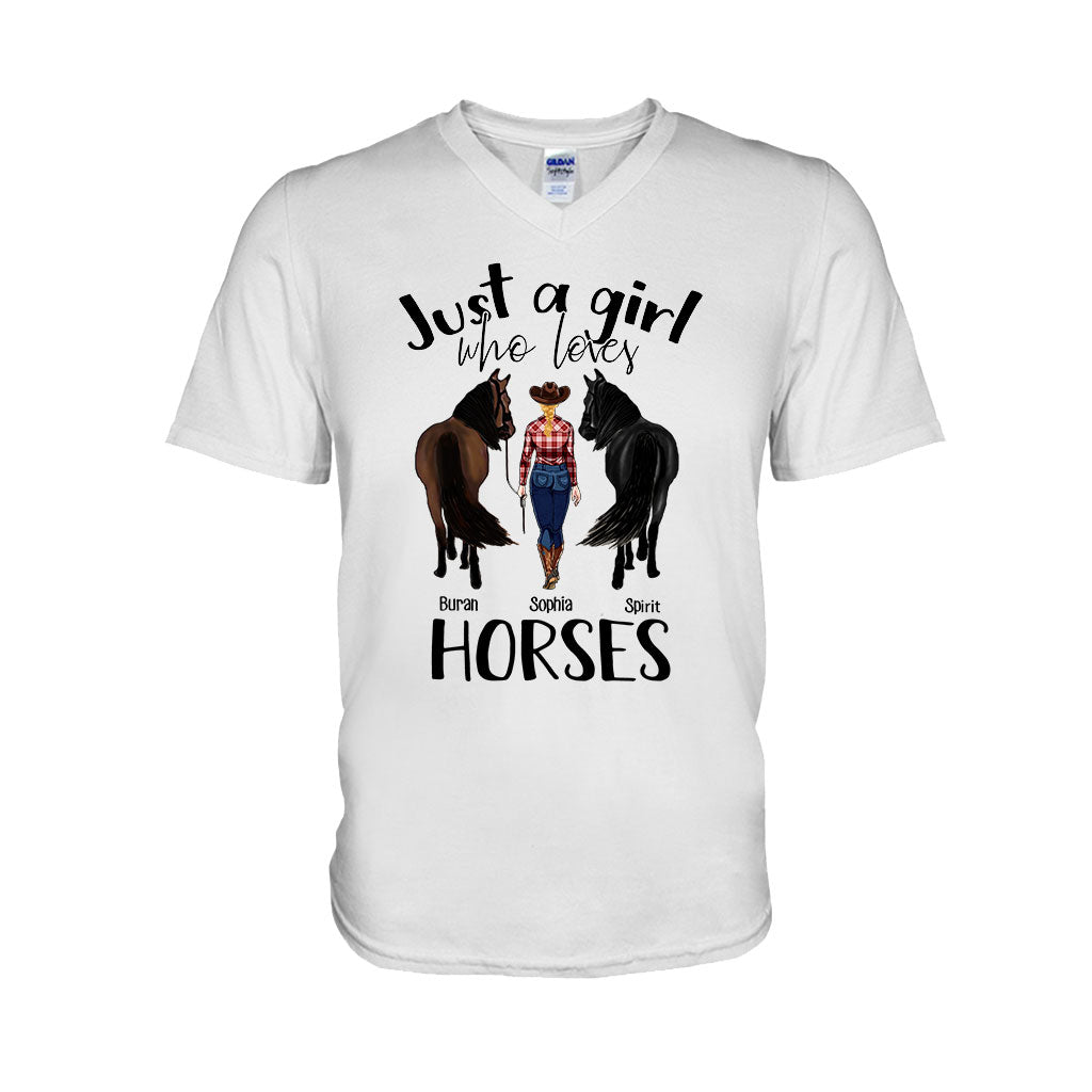 Just A Girl Who Loves Horses - Personalized Horse T-shirt and Hoodie