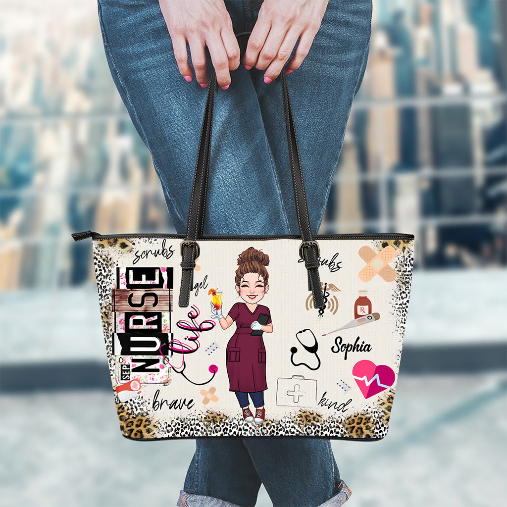 Nurse/CNA/CMA/Doctor... Life - Personalized Nurse Leather Bag