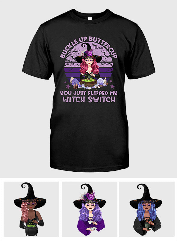 Buckle Up Buttercup - Personalized Witch T-shirt & Hoodie