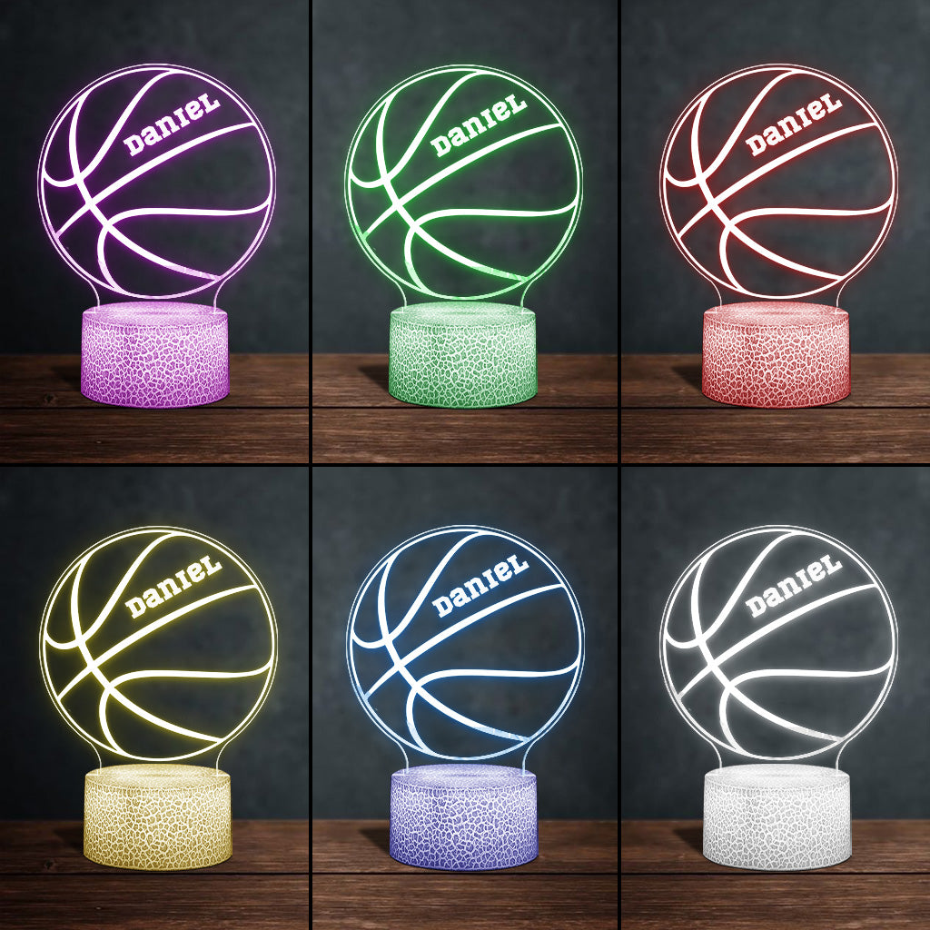 Love Basketball - Personalized Basketball Shaped Plaque Light Base