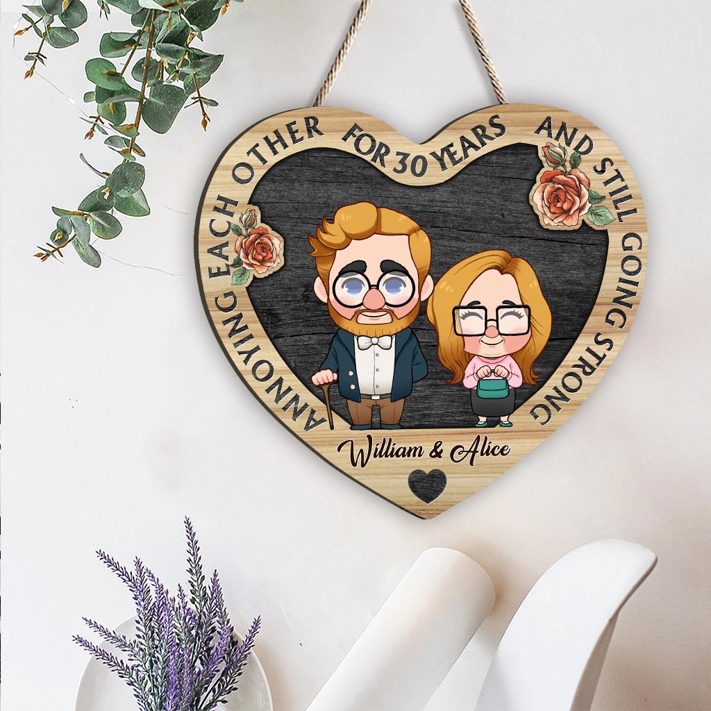 Annoying Each Other - Personalized Husband And Wife Wood Sign