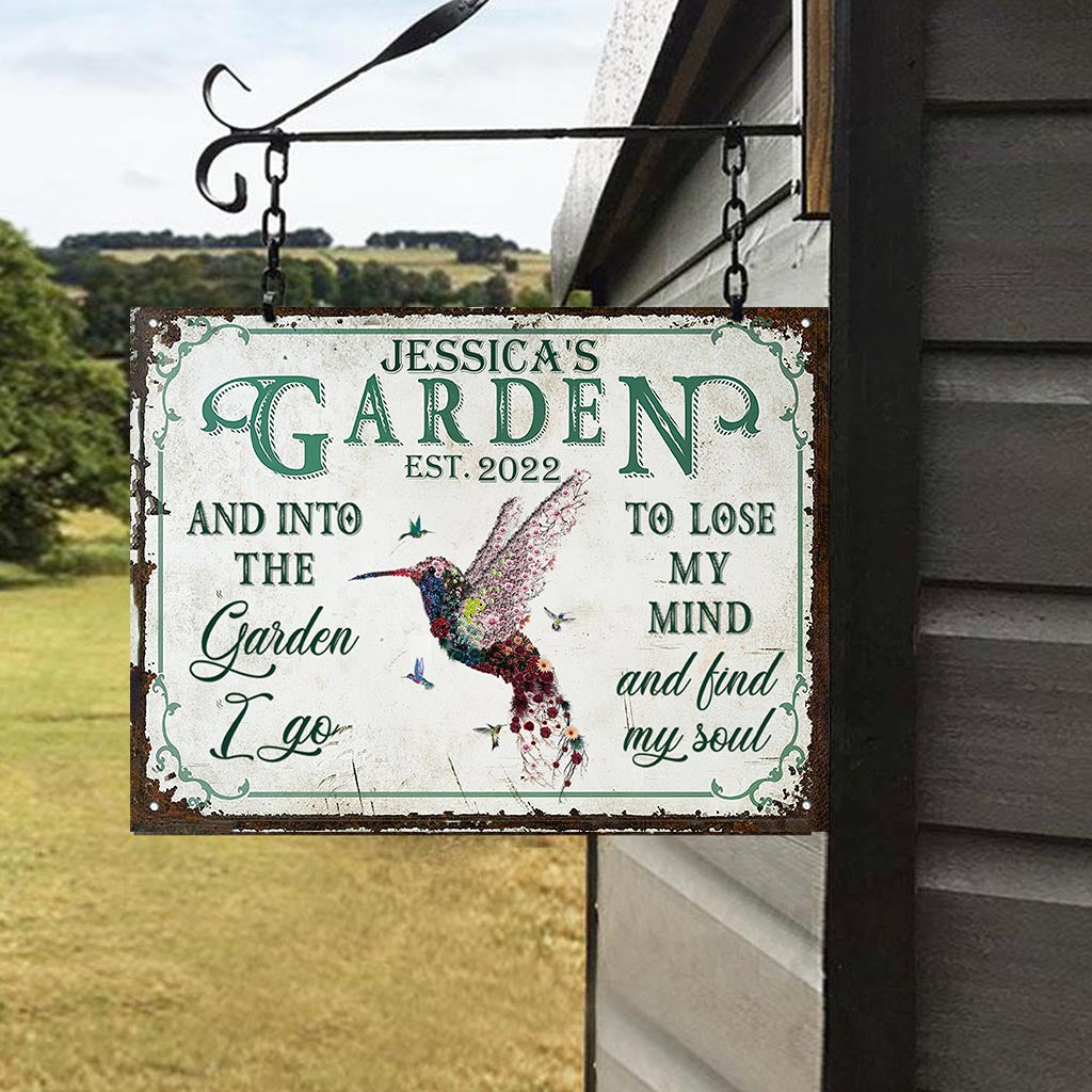 Into The Garden I Go - Personalized Gardening Rectangle Metal Sign