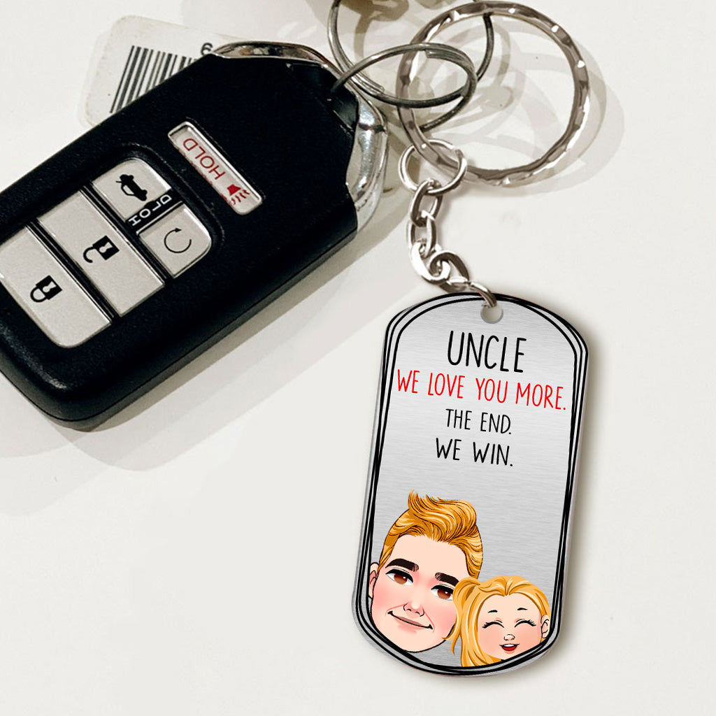 Discover Dad I Love You More - Gift for dad, grandma, grandpa, mom, uncle, aunt - Personalized Stainless Steel Keychain