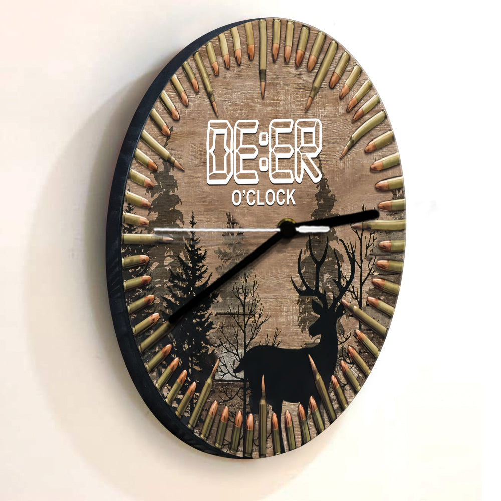 Deer O'Clock Hunting Wall Clock