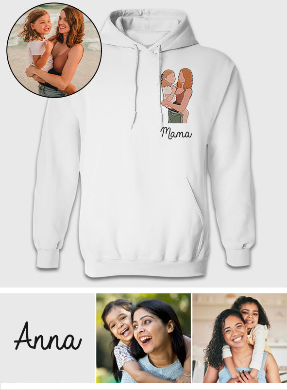 Custom 2D Photo - Personalized Mother Embroidered Hoodie