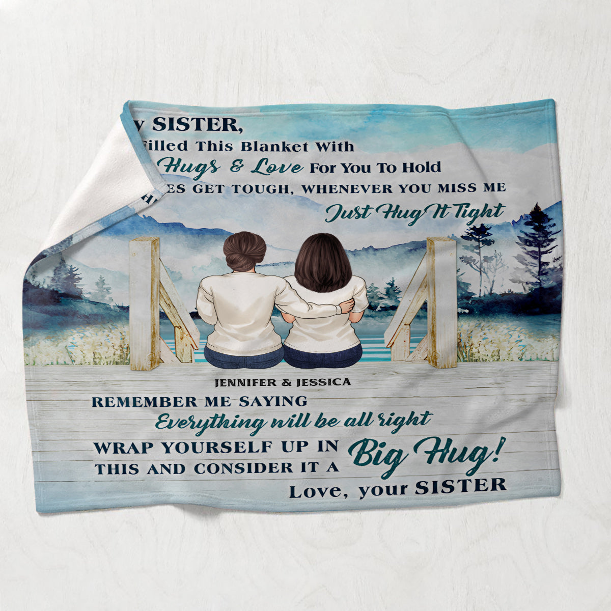 Filled This Blanket With Hugs And Love - Personalized Sister Blanket