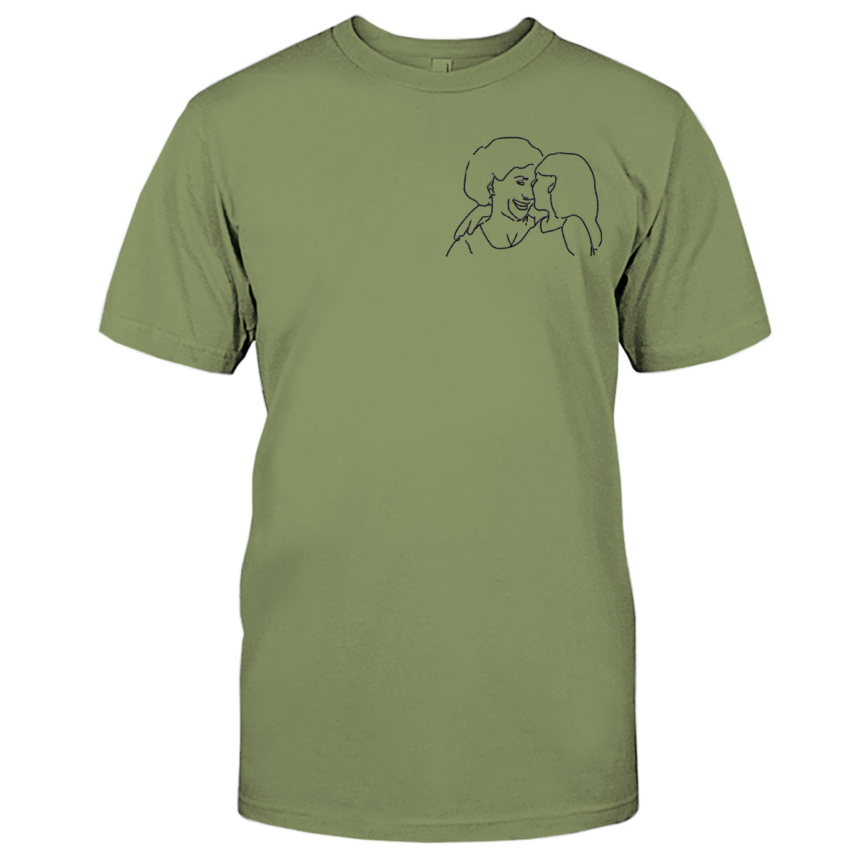 Custom Line Art - Personalized Grandma Embroidered T-shirt