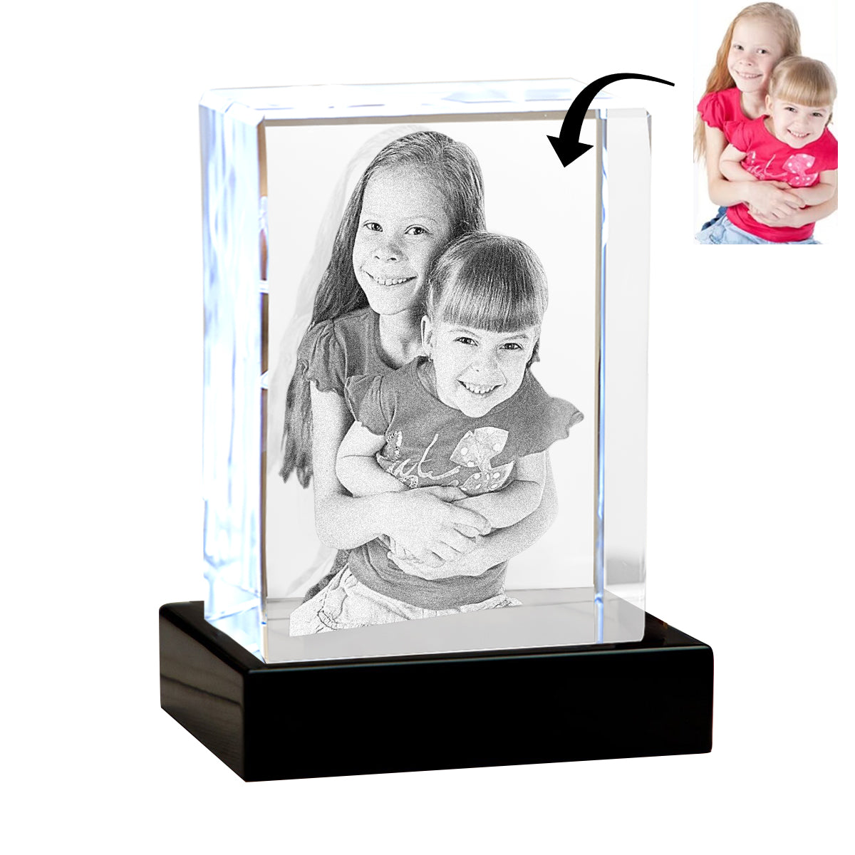 We Have Each Others - Sibling gift for step brother, sister - Personalized Laser Engraving 3D Cuboid Shaped Crystal Lamp