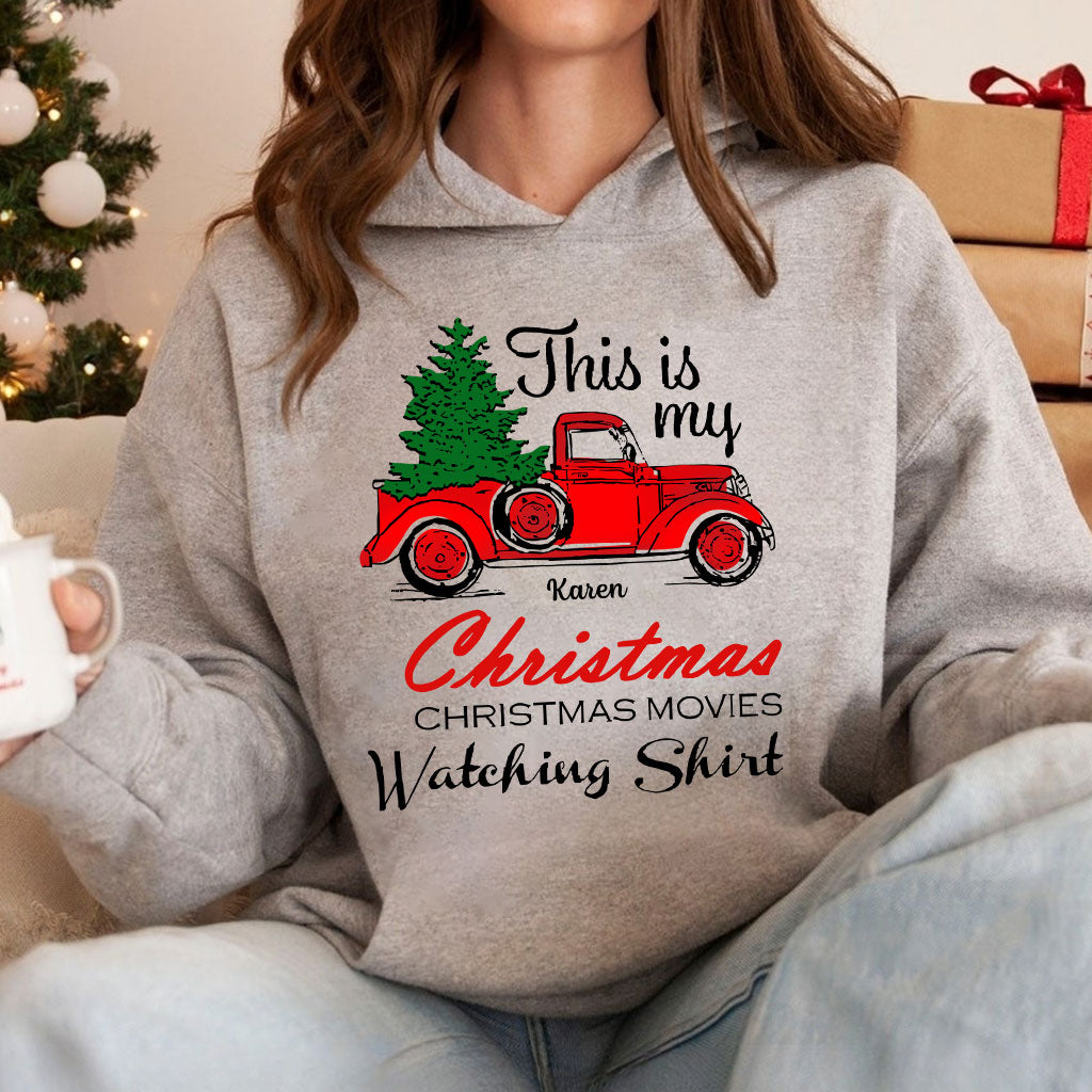 This Is My Christmas Movie Watching Shirt - Personalized Christmas T-shirt And Hoodie