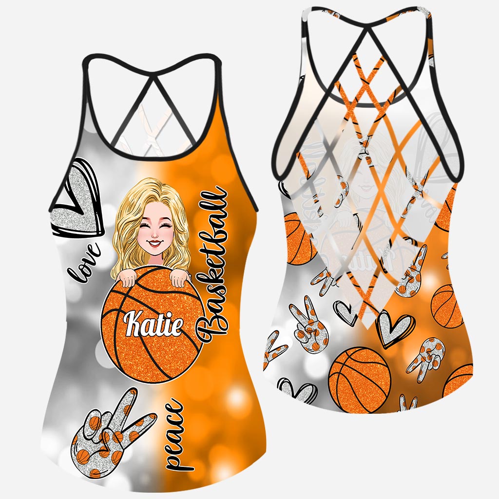 Cool Basketball Mom - Personalized Basketball Cross Tank Top