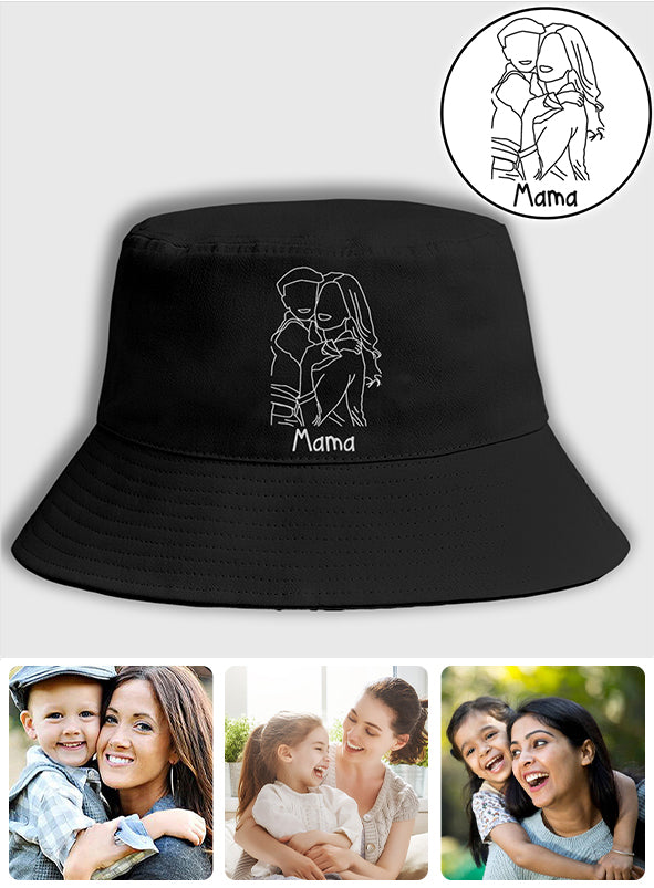 Custom Photo - Personalized Step Mom Embroidered Bucket Hat