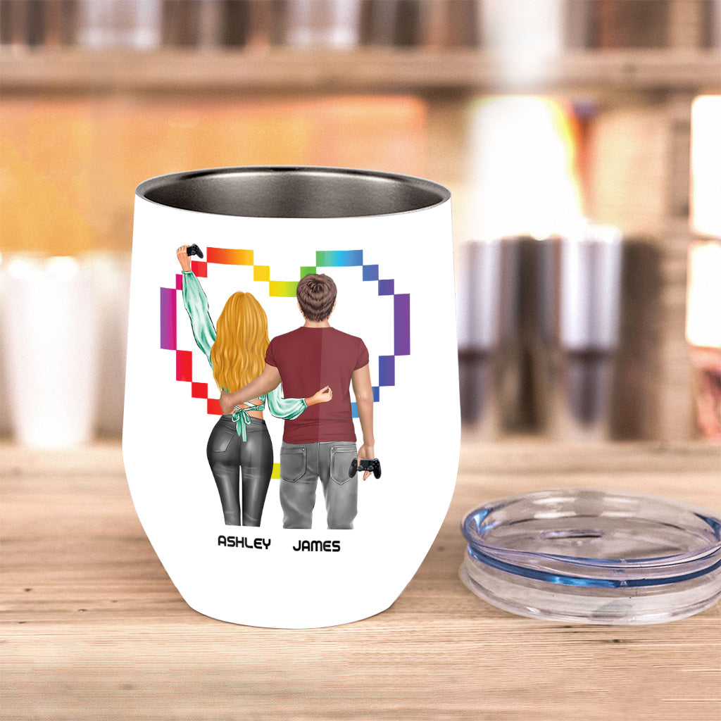 I Will Always Be Your Player Two - Personalized Video Game Wine Tumbler