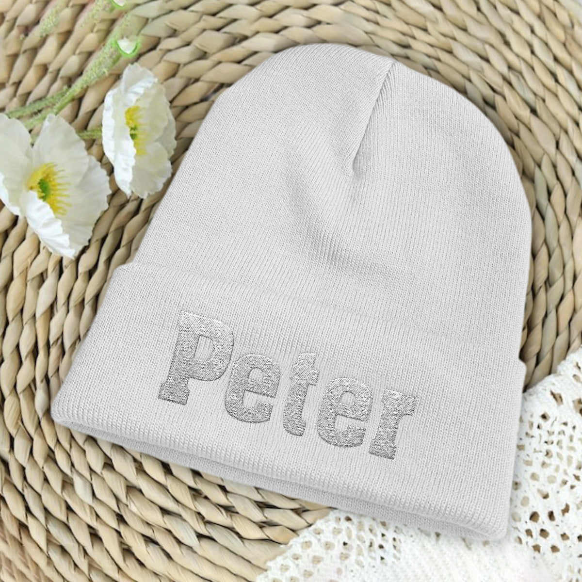 Custom Name - Personalized Son Embroidered Beanie