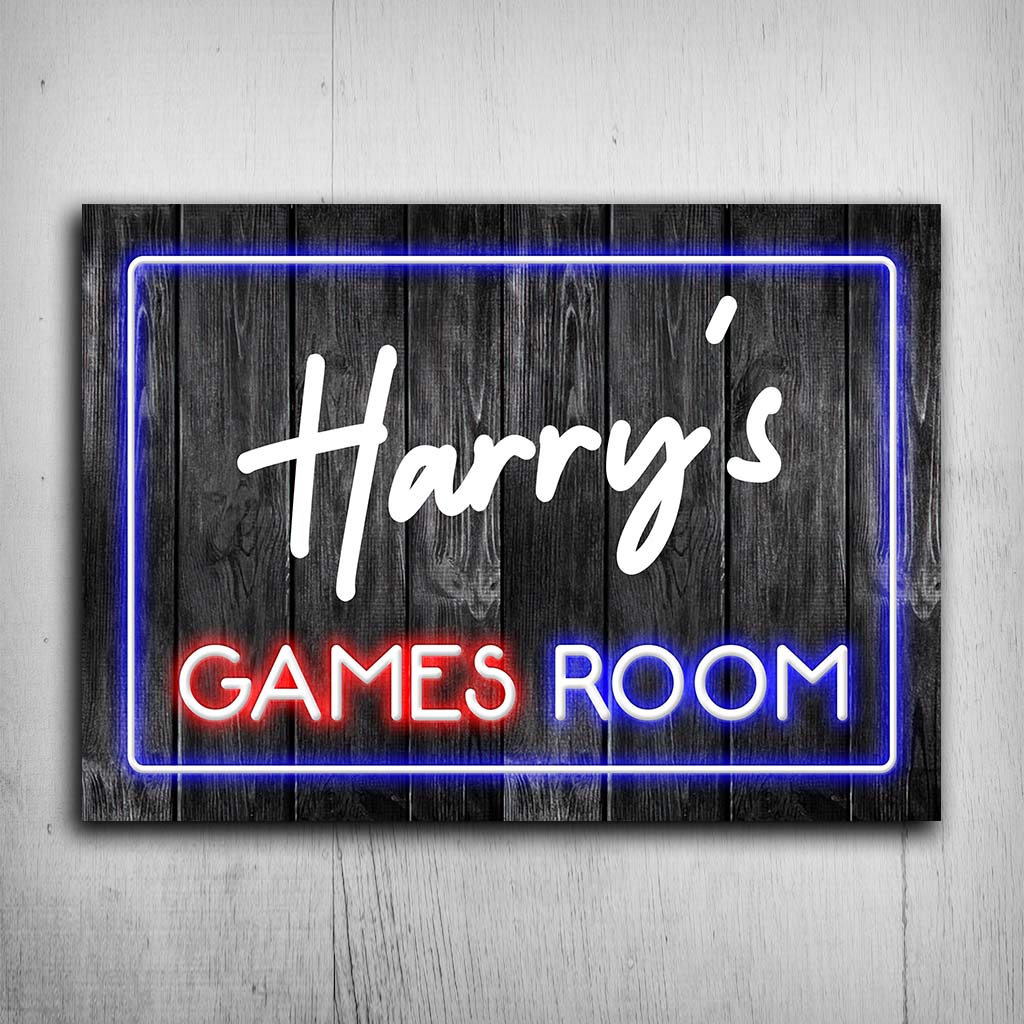 Game Room - Personalized Video Game Rectangle Metal Sign