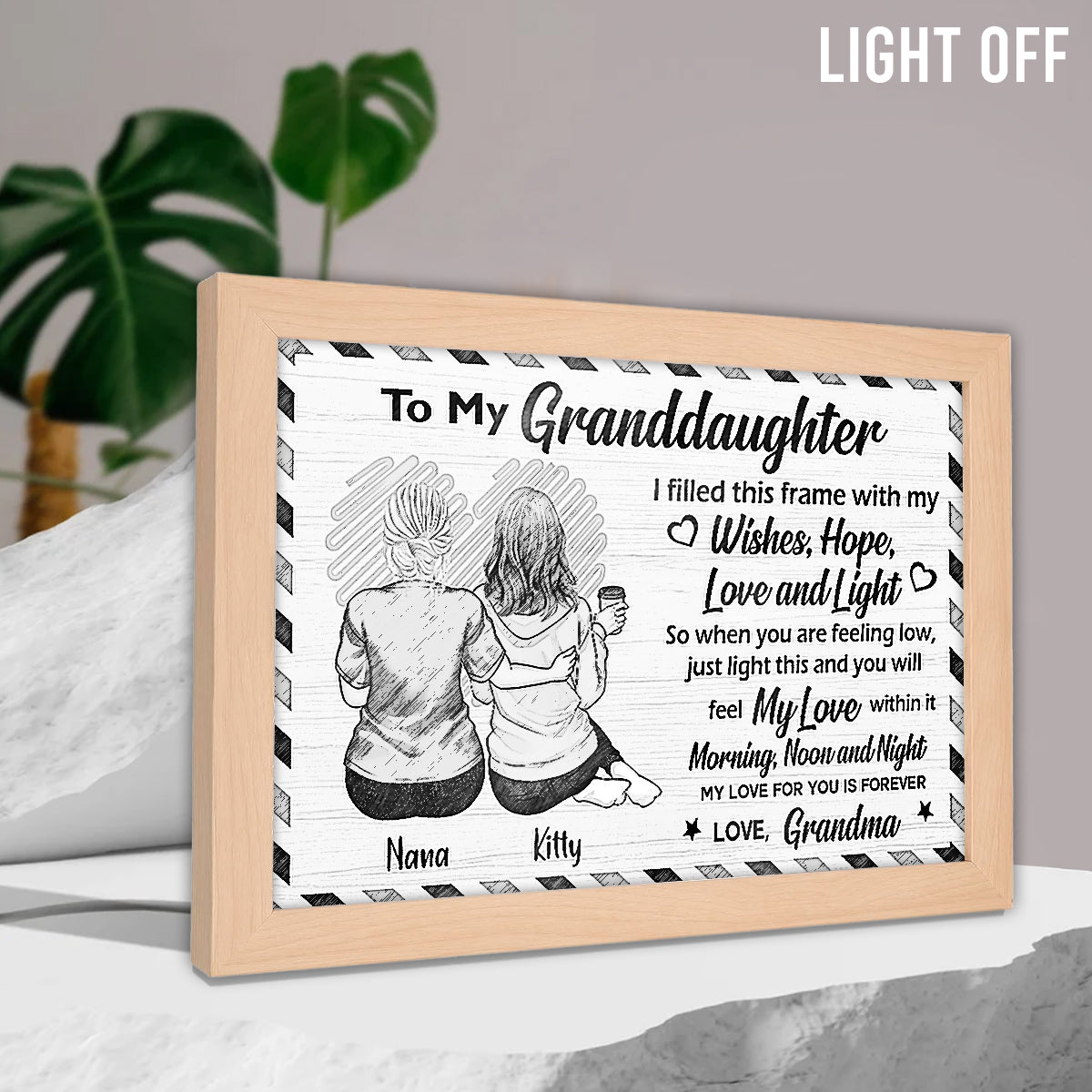 To My Granddaughter / Grandson / Daughter / Son / Grandma / Mom - Personalized Grandma Light Photo Frame