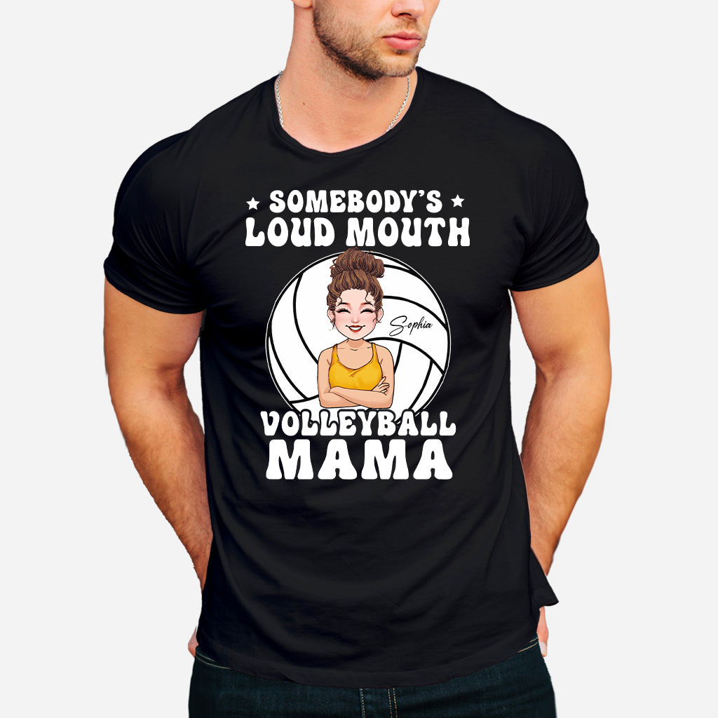 Loud Mouth Volleyball Mama - Personalized Volleyball T-shirt And Hoodie