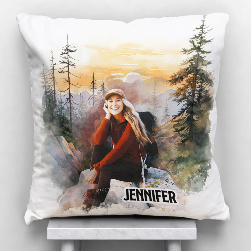 The Mountain Is Calling - Personalized Hiking Throw Pillow