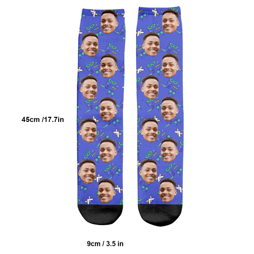 Custom Face Party Pattern - Personalized Son Socks