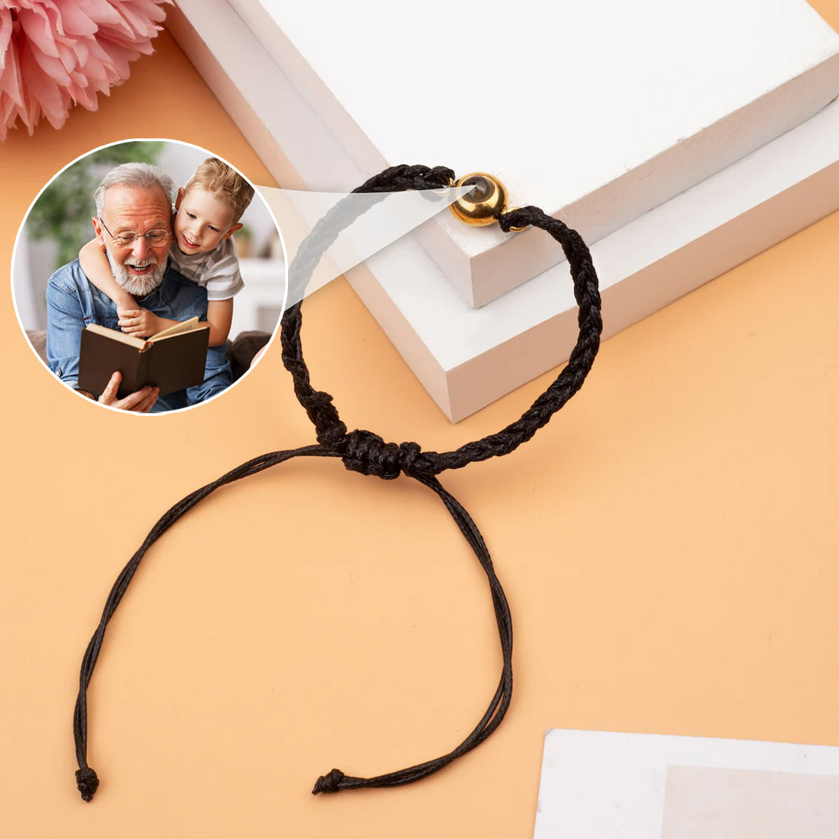 Love Grandpa - Gift for grandpa - Personalized Projection Bracelet