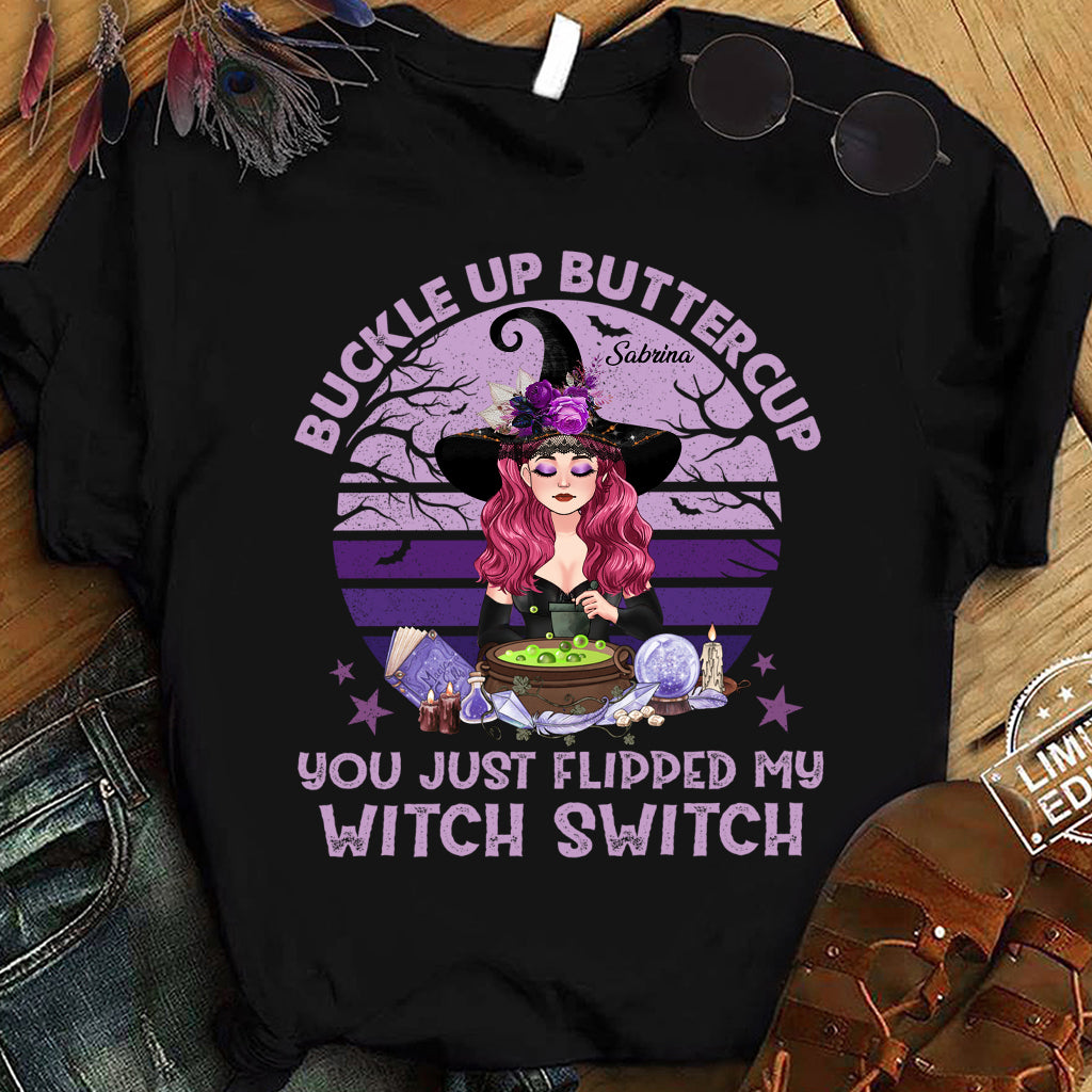 Buckle Up Buttercup - Personalized Witch T-shirt & Hoodie