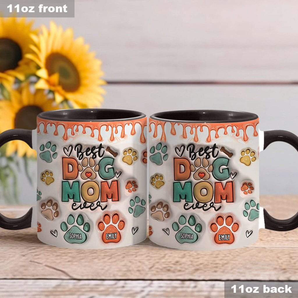 Best Dog Mom Ever - Personalized Dog Accent Mug