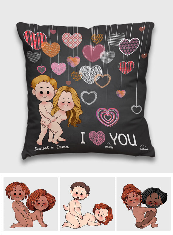 I Love Seing You Naked - Personalized Couple Throw Pillow