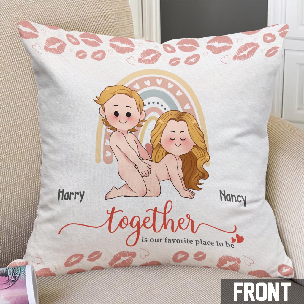 Together Is Our Favorite Place To Be - Personalized Couple Throw Pillow