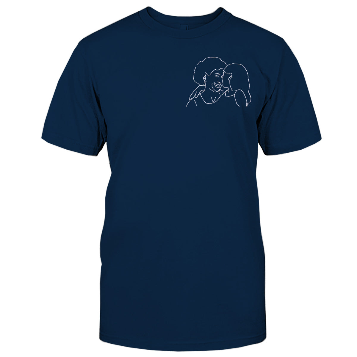 Custom Line Art - Personalized Grandma Embroidered T-shirt