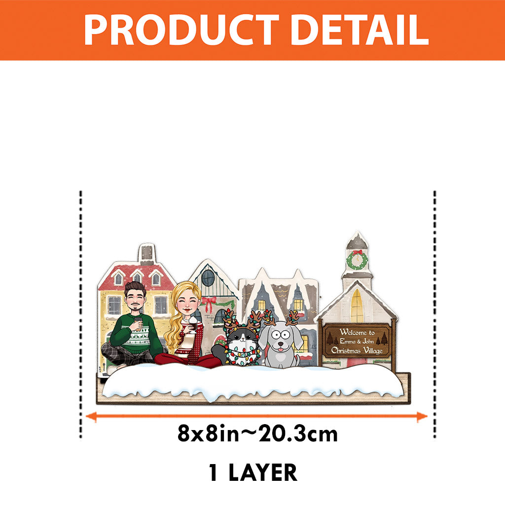 Christmas Village - gift for husband, wife, boyfriend, girlfriend - Personalized 1 Layered Big Freestanding