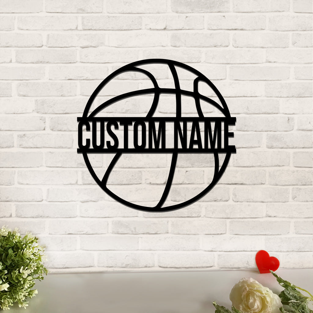 Love Basketball - Personalized Basketball Cut Metal Sign