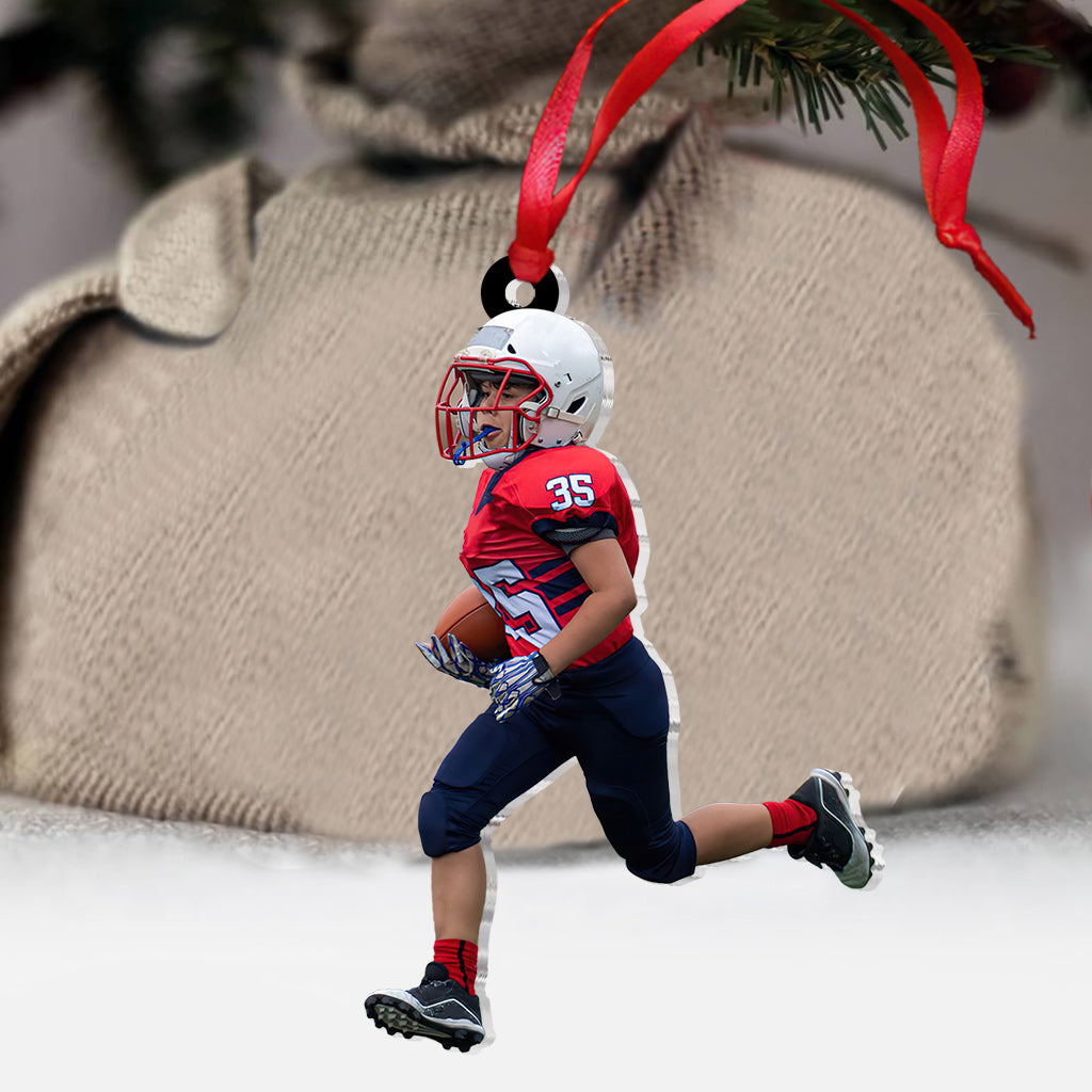 Photo Ornament - Football gift for son - Personalized Ornament